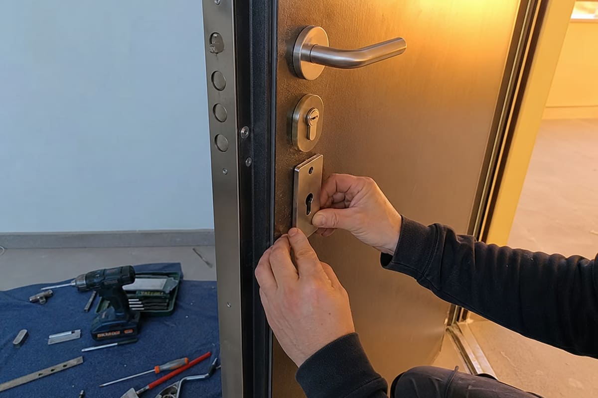 installation serrure sur porte blindée