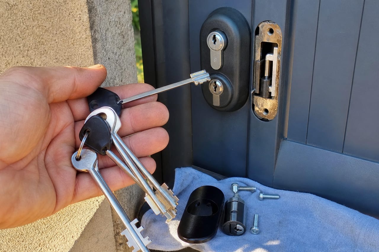 mains tenant clés face à serrure de garage